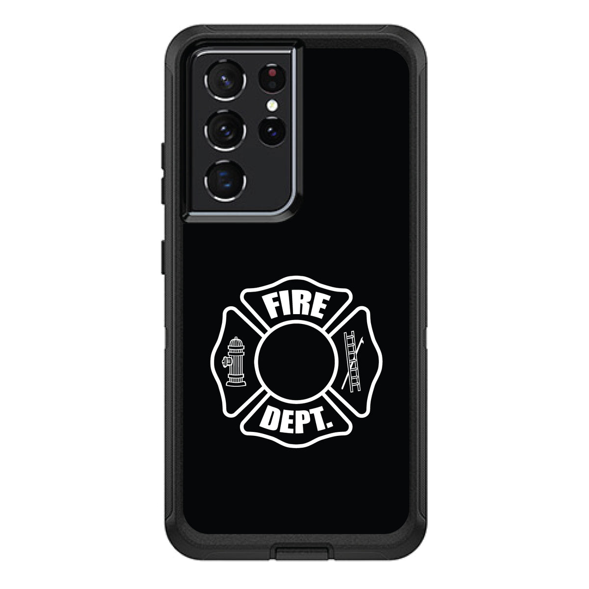 White Fire Department OtterBox Defender Case for iPhone & Galaxy, view 7