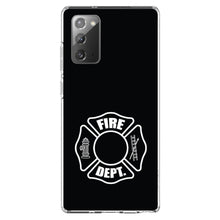 DistinctInk® Clear Shockproof Hybrid Case for Apple iPhone / Samsung Galaxy / Google Pixel - White Fire Department Maltese Cross