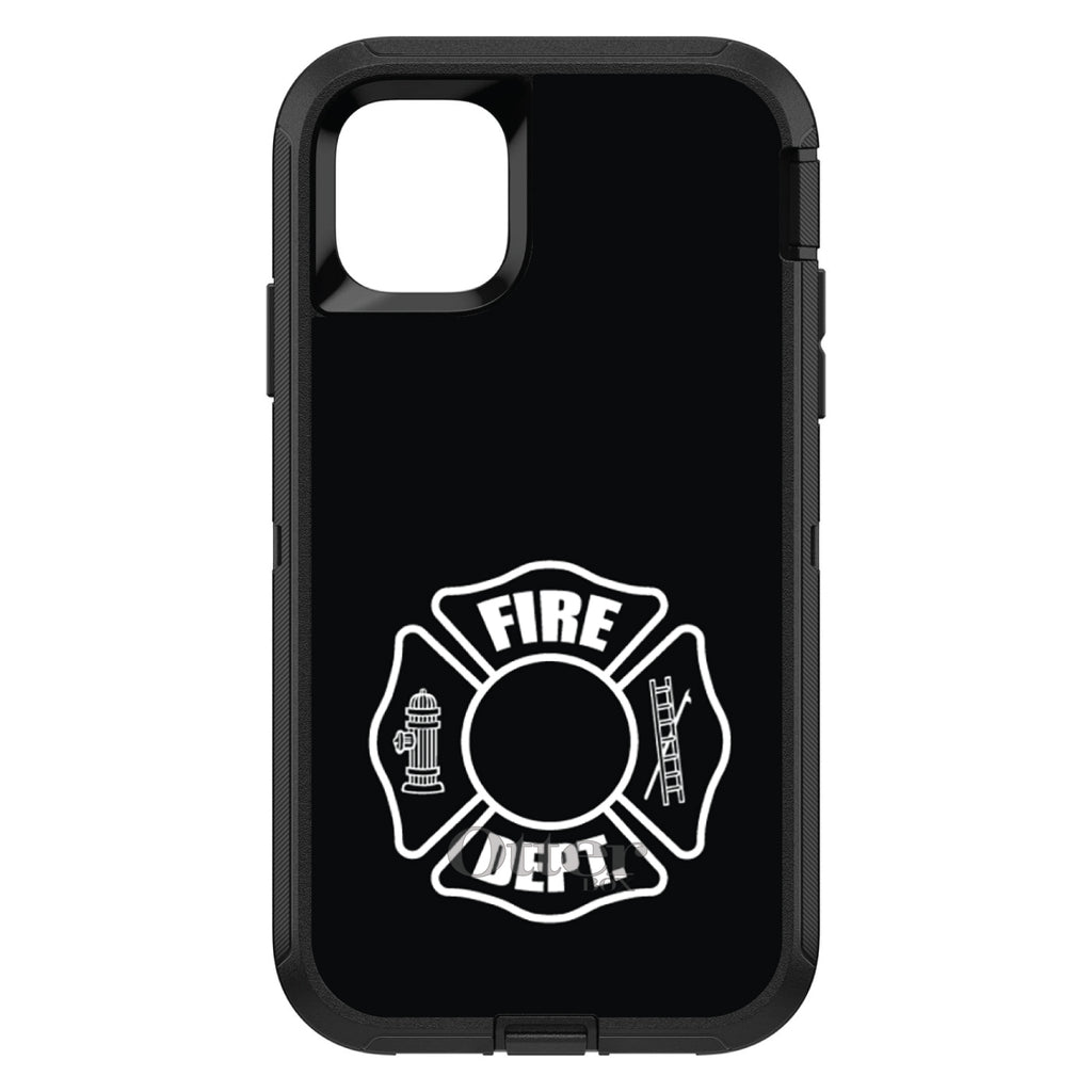White Fire Department OtterBox Defender Case for iPhone & Galaxy, view 2