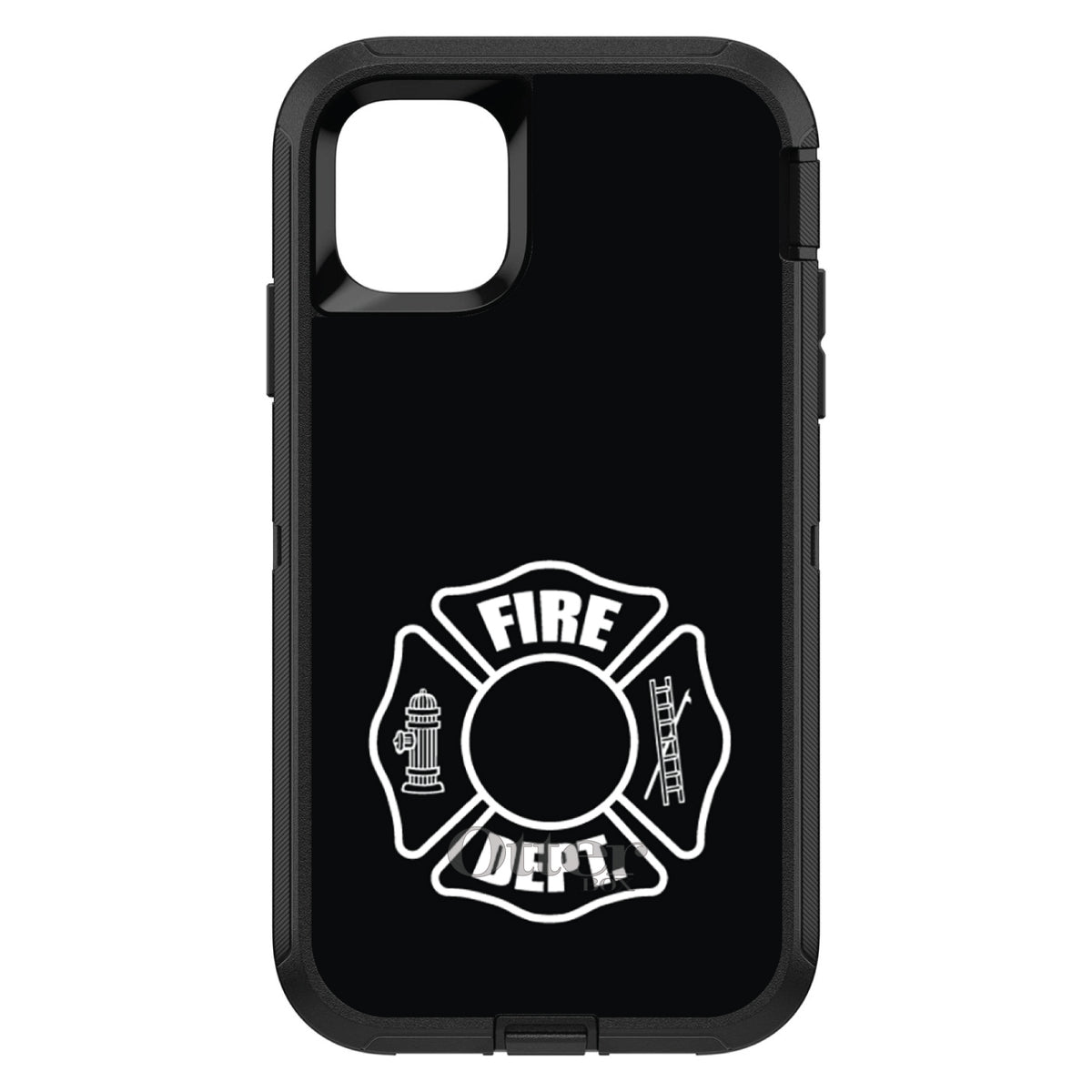 White Fire Department OtterBox Defender Case for iPhone & Galaxy, view 2