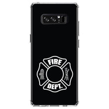 DistinctInk® Clear Shockproof Hybrid Case for Apple iPhone / Samsung Galaxy / Google Pixel - White Fire Department Maltese Cross