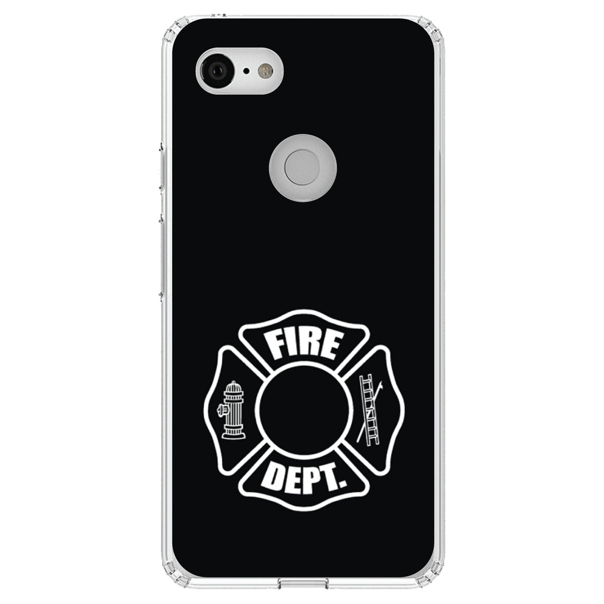 White Fire Department Maltese Cross Clear Shockproof iPhone Case, view 21