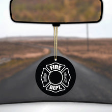 White Fire Department Maltese Cross Ceramic Ornament