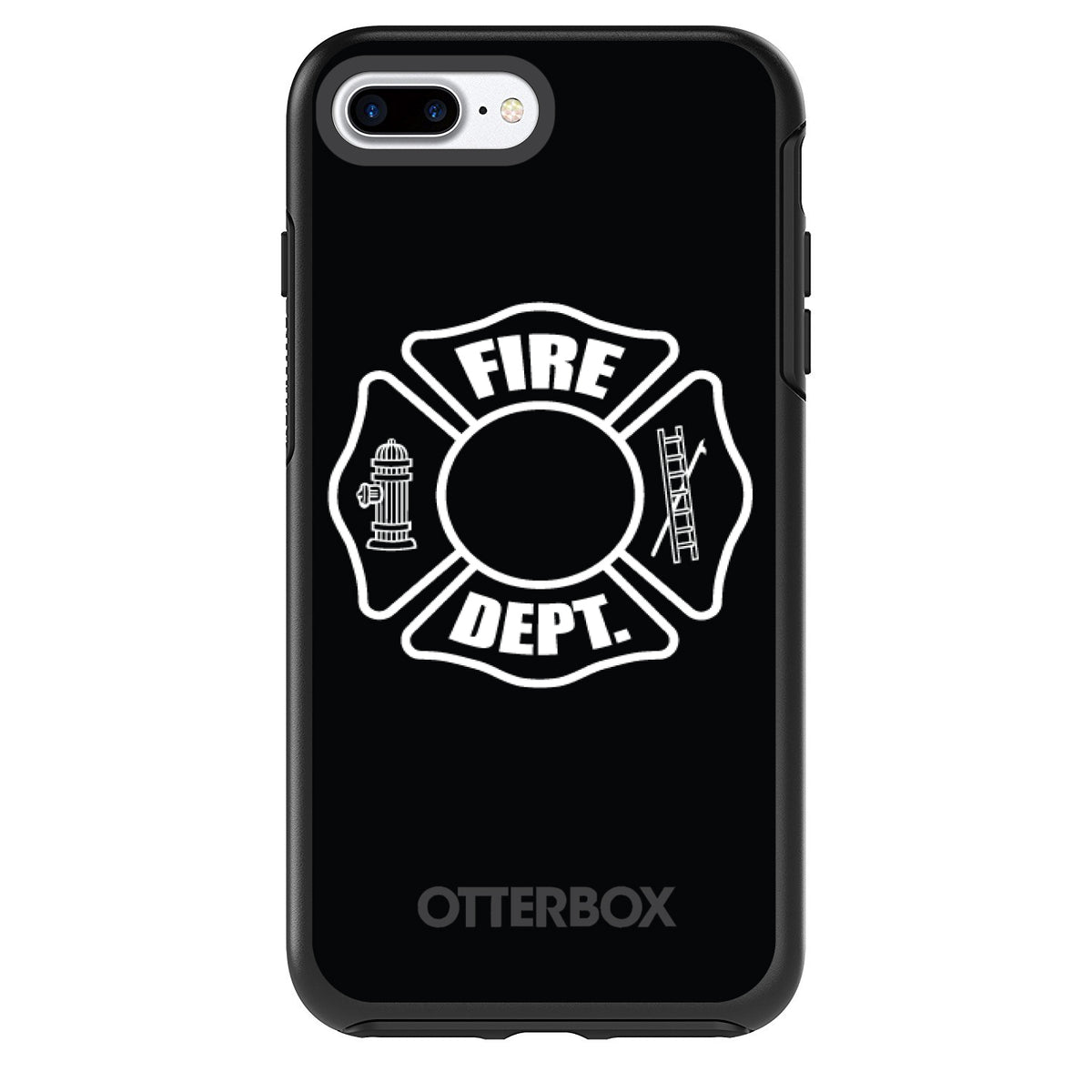 White Fire Department OtterBox Symmetry Case for iPhone & Galaxy, view 2