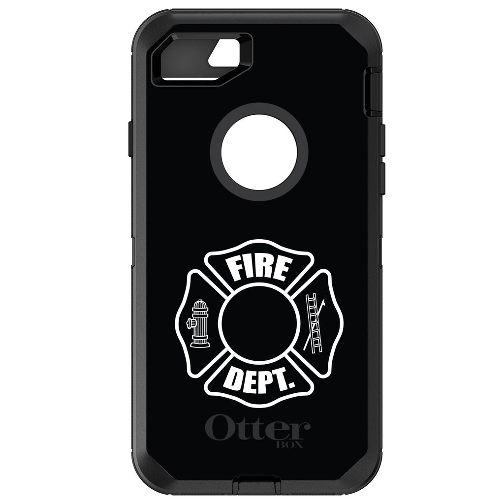White Fire Department OtterBox Defender Case for iPhone & Galaxy