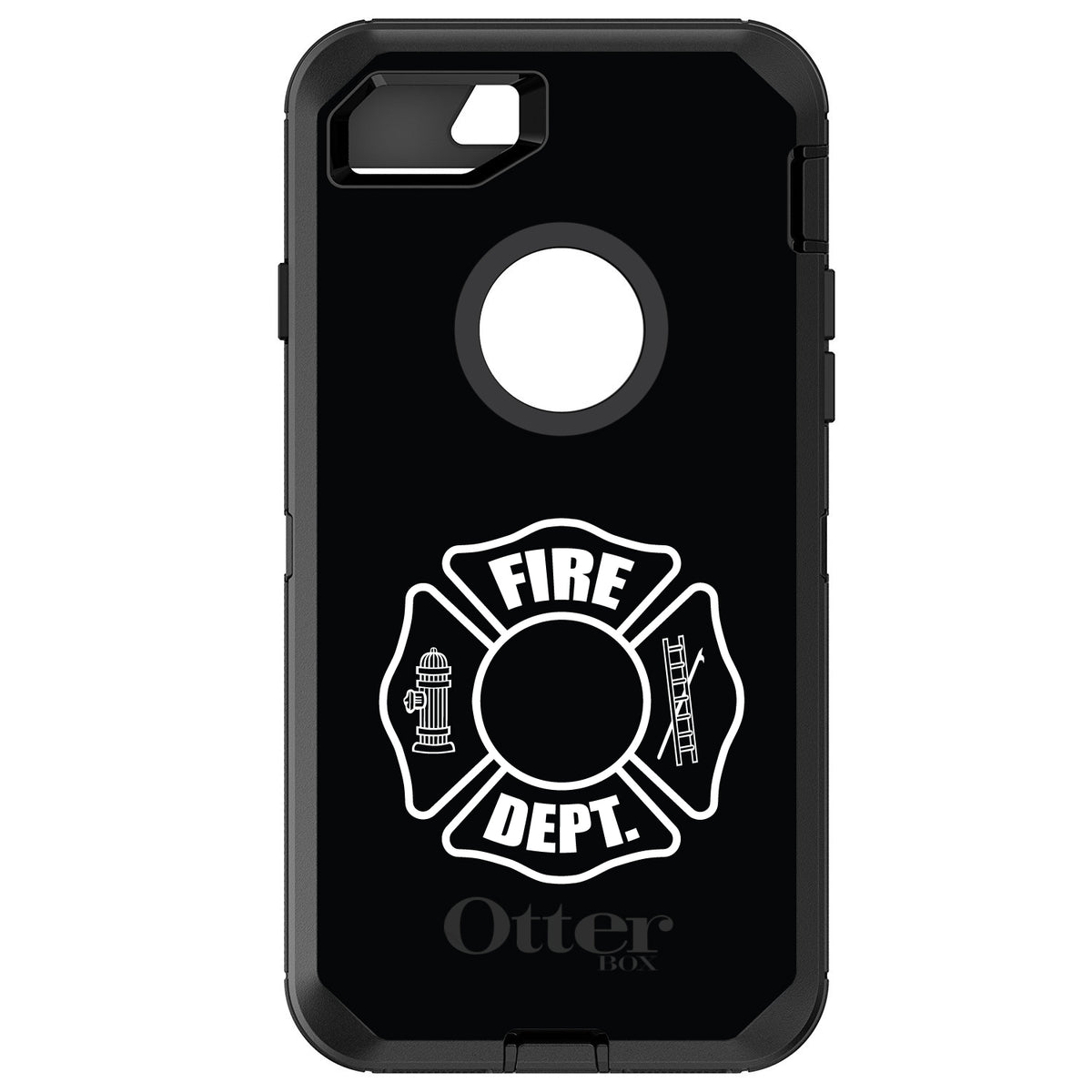 White Fire Department OtterBox Defender Case for iPhone & Galaxy