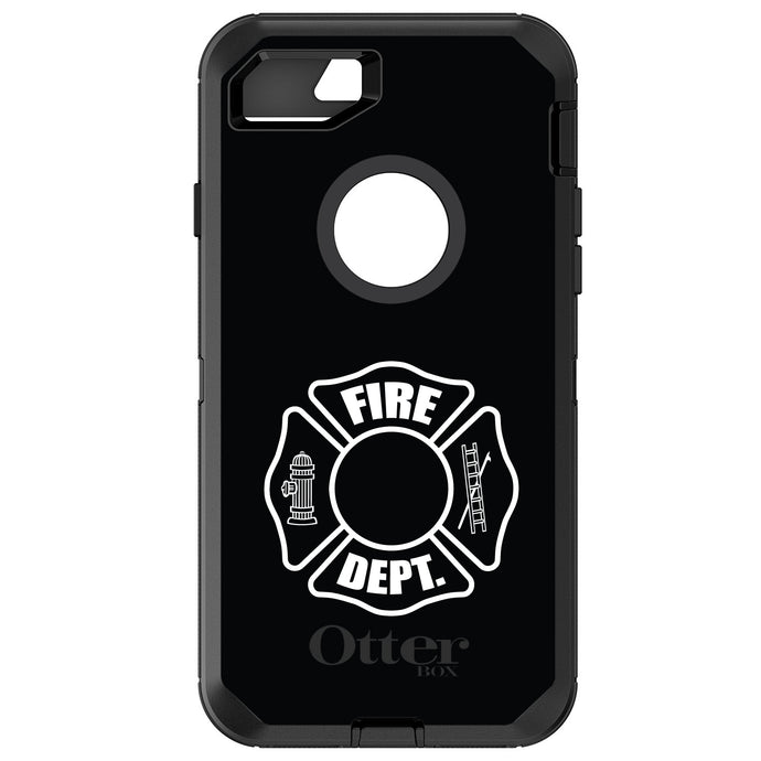 DistinctInk™ OtterBox Defender Series Case for Apple iPhone / Samsung Galaxy / Google Pixel - White Fire Department