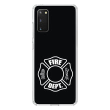 DistinctInk® Clear Shockproof Hybrid Case for Apple iPhone / Samsung Galaxy / Google Pixel - White Fire Department Maltese Cross