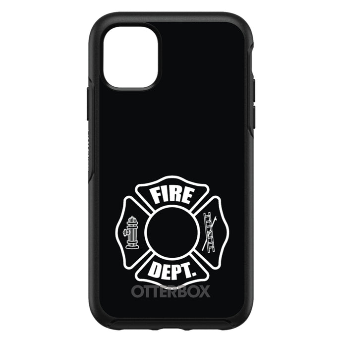 DistinctInk™ OtterBox Symmetry Series Case for Apple iPhone / Samsung Galaxy / Google Pixel - White Fire Department