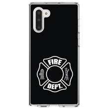 DistinctInk® Clear Shockproof Hybrid Case for Apple iPhone / Samsung Galaxy / Google Pixel - White Fire Department Maltese Cross