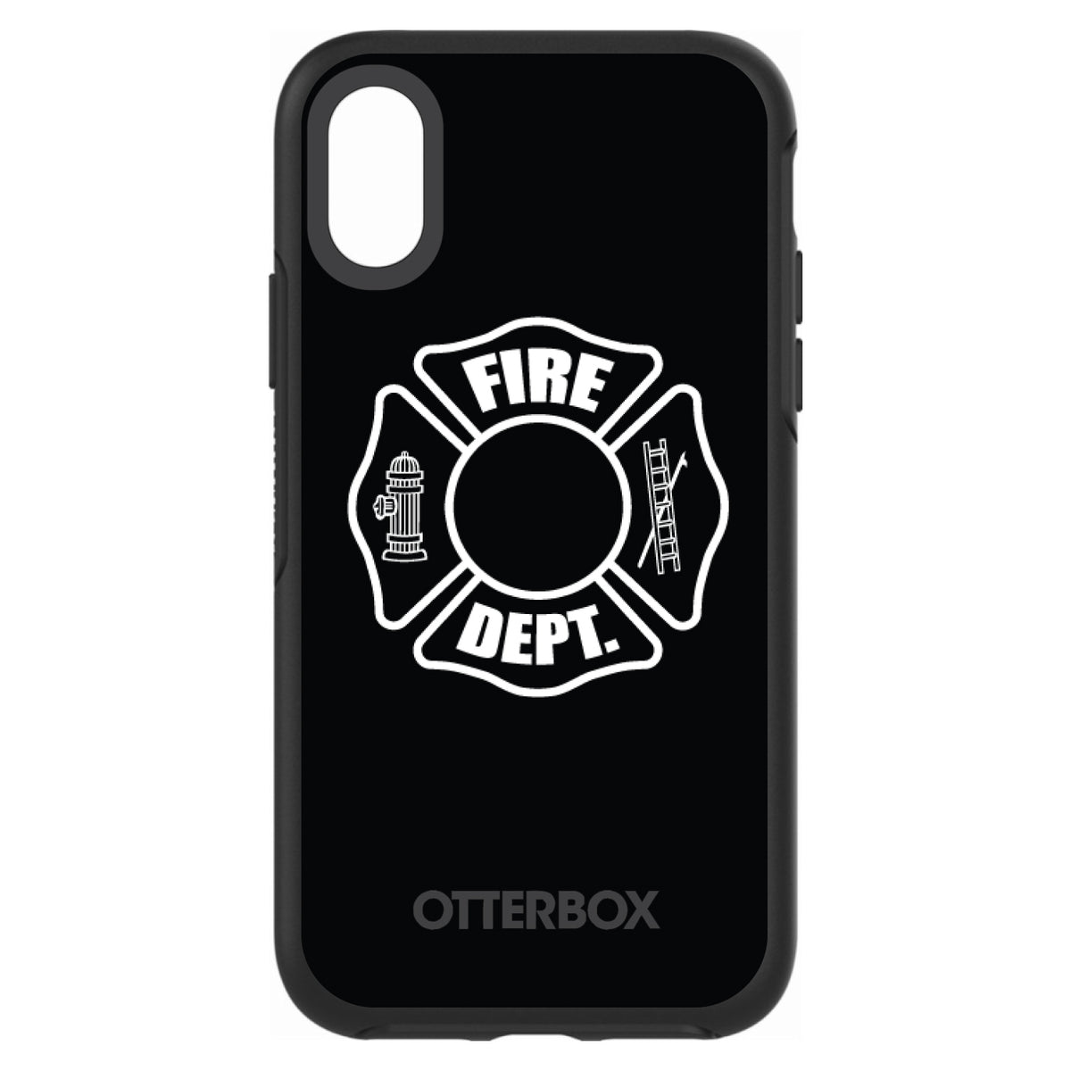 White Fire Department OtterBox Symmetry Case for iPhone & Galaxy, view 4