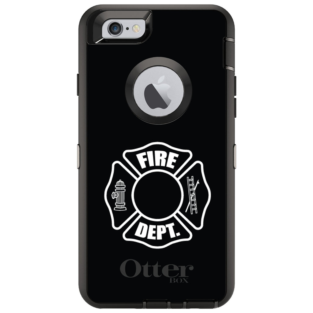 White Fire Department OtterBox Defender Case for iPhone & Galaxy, view 4