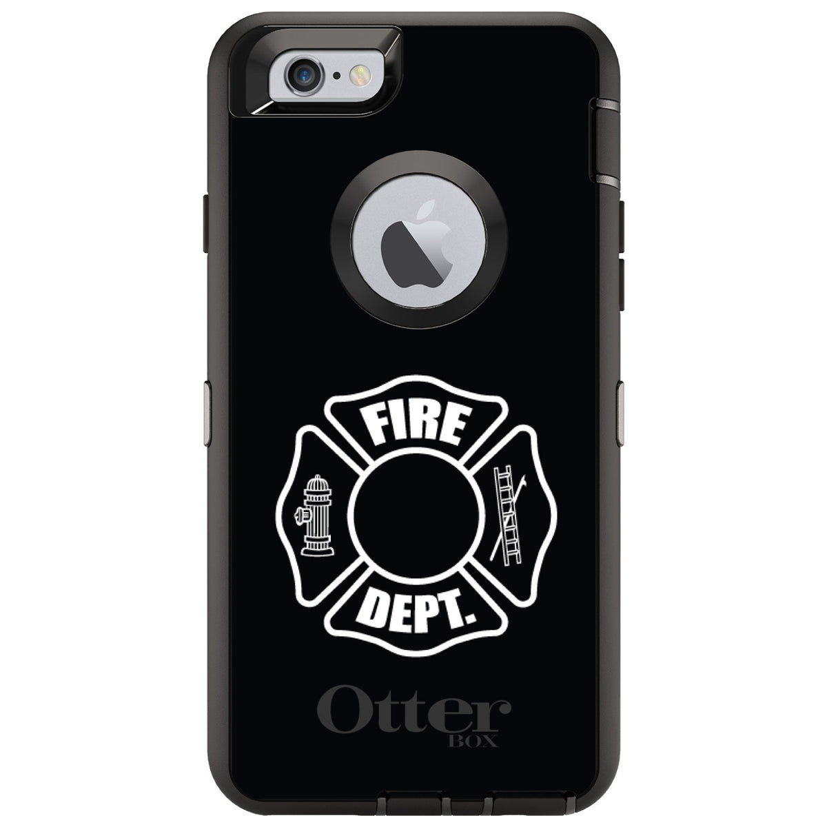 White Fire Department OtterBox Defender Case for iPhone & Galaxy, view 4