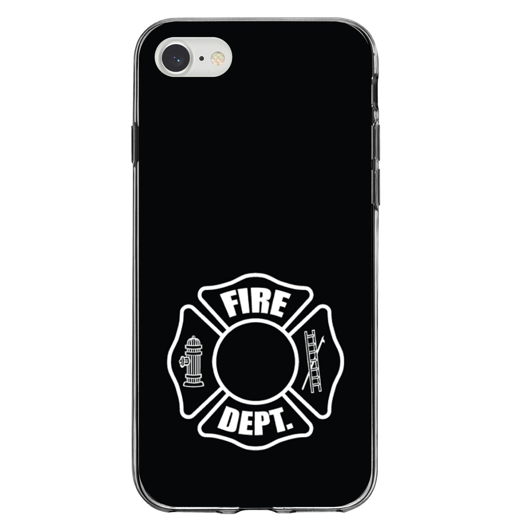 White Fire Department Maltese Cross Clear Shockproof iPhone Case, view 5