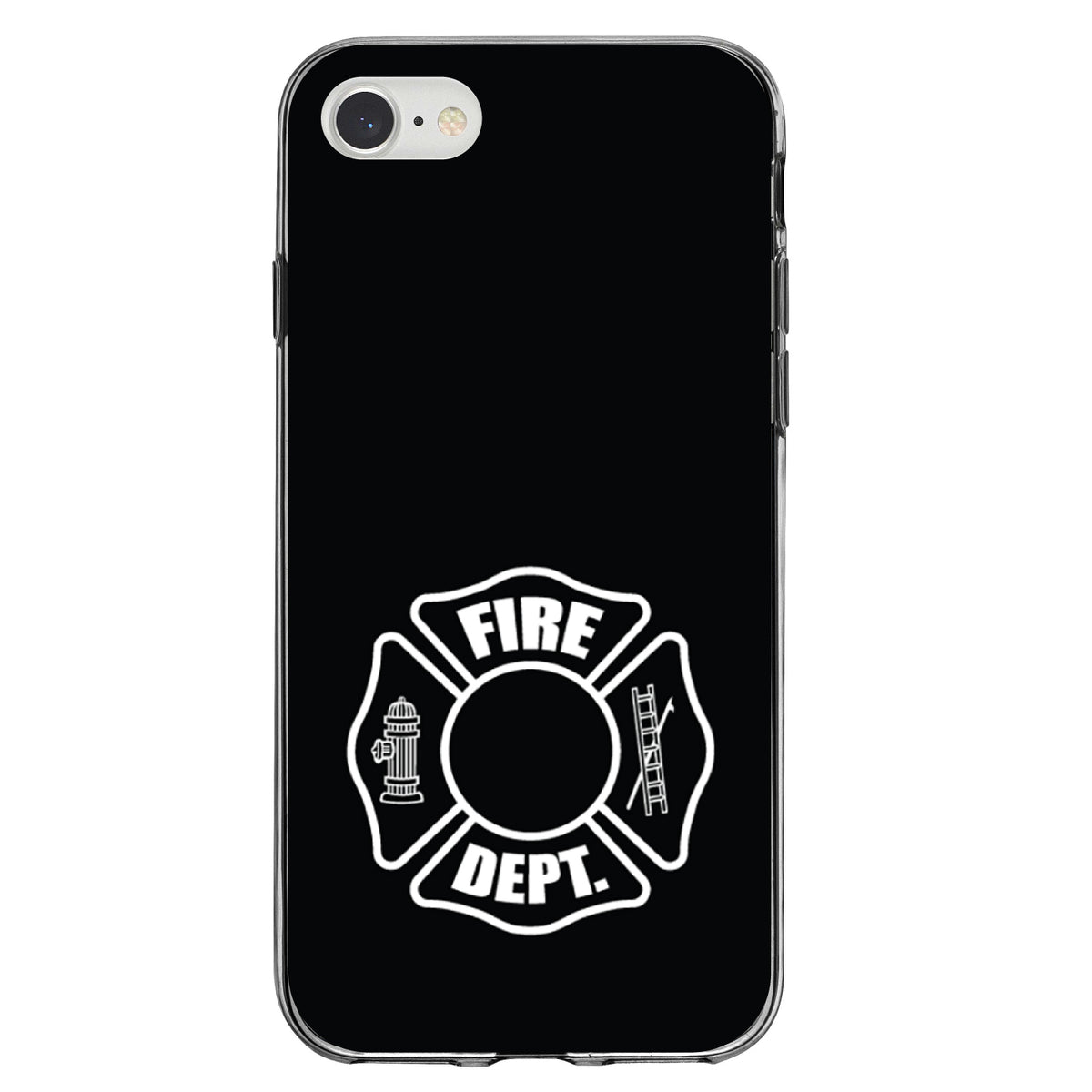 White Fire Department Maltese Cross Clear Shockproof iPhone Case, view 5