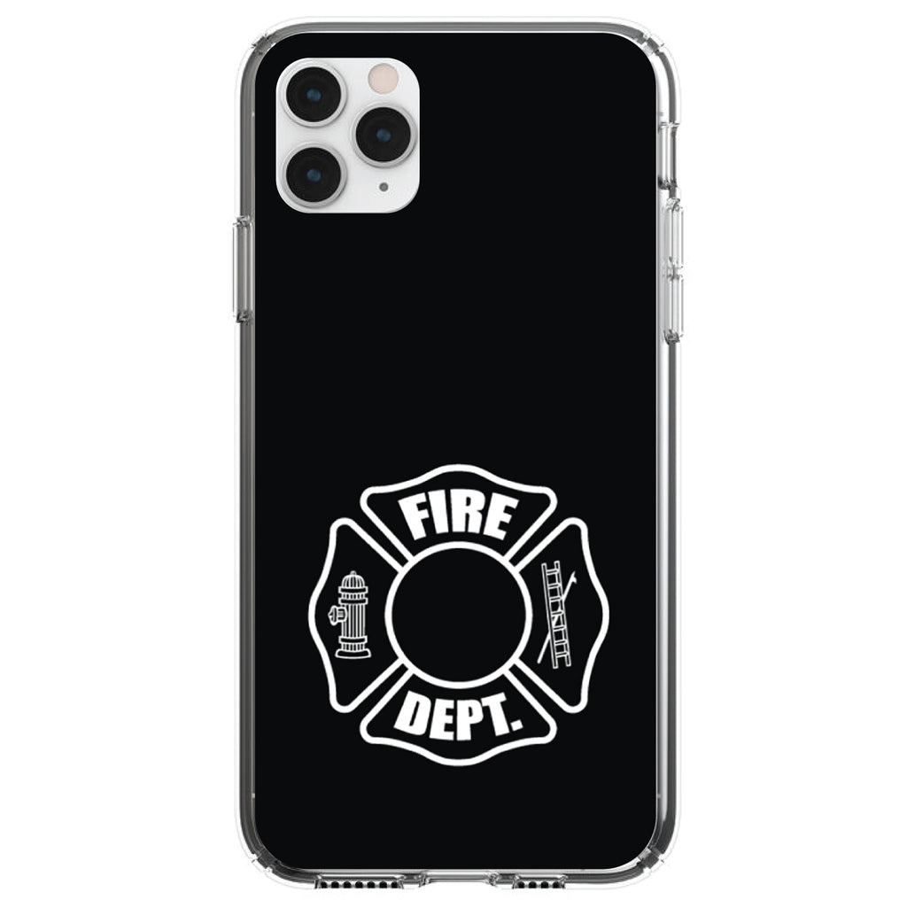 White Fire Department Maltese Cross Clear Shockproof iPhone Case