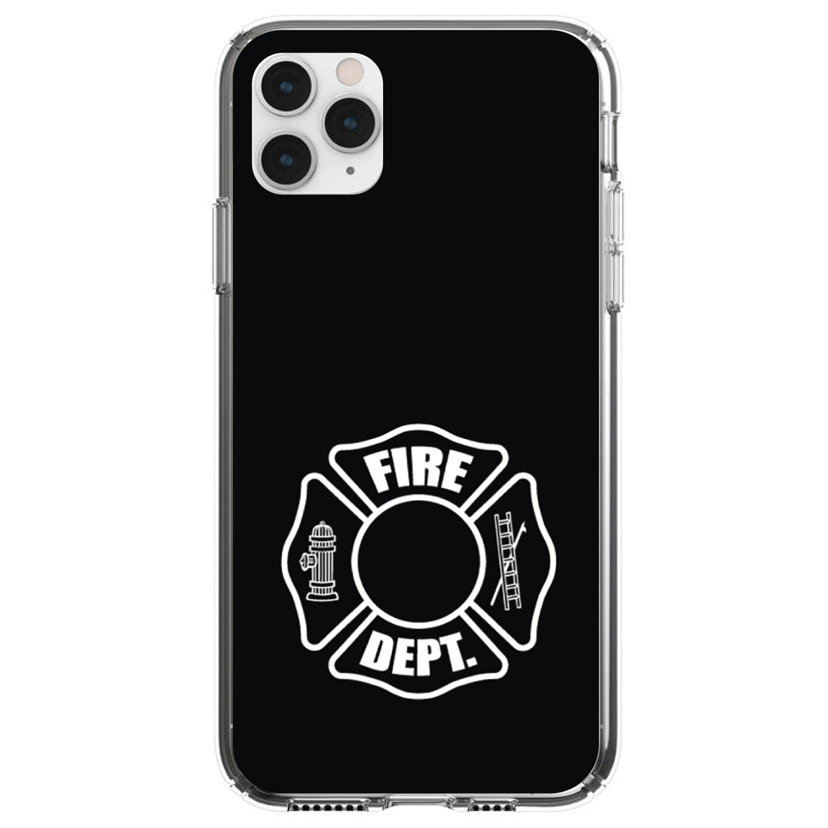 White Fire Department Maltese Cross Clear Shockproof iPhone Case
