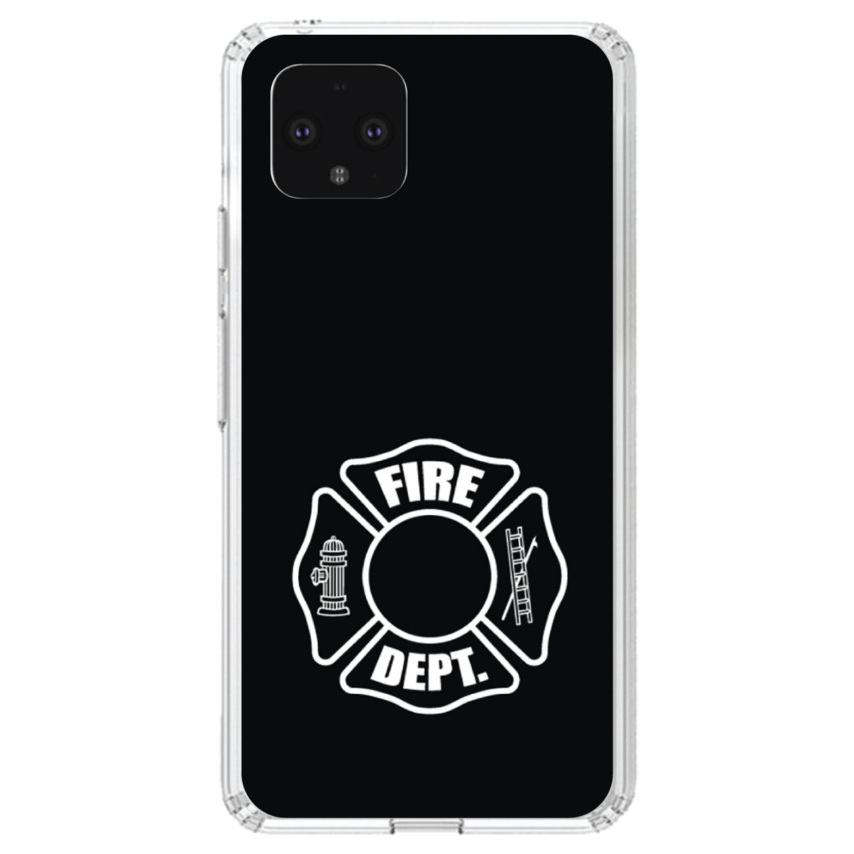 White Fire Department Maltese Cross Clear Shockproof iPhone Case, view 23