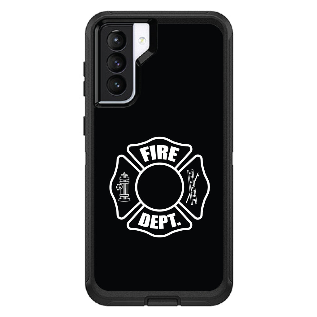 White Fire Department OtterBox Defender Case for iPhone & Galaxy, view 5
