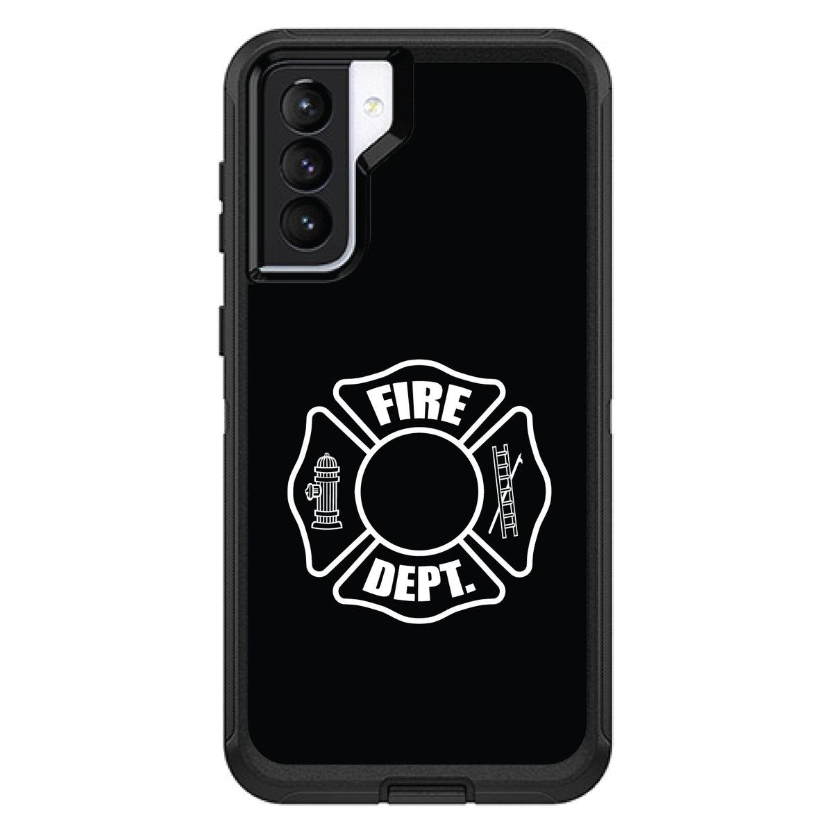 White Fire Department OtterBox Defender Case for iPhone & Galaxy, view 5