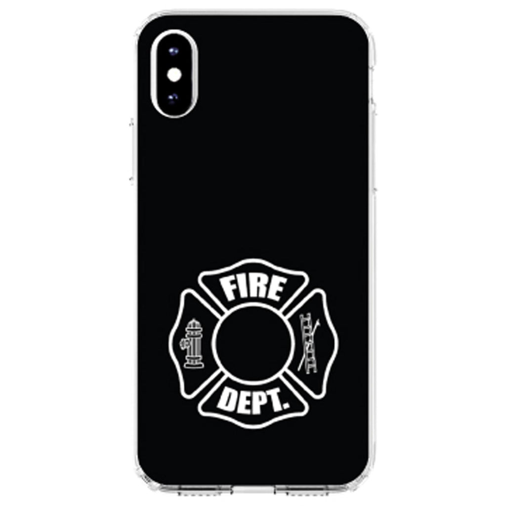 White Fire Department Maltese Cross Clear Shockproof iPhone Case, view 4