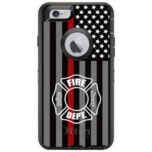DistinctInk™ OtterBox Defender Series Case for Apple iPhone / Samsung Galaxy / Google Pixel - FD Thin Red Line