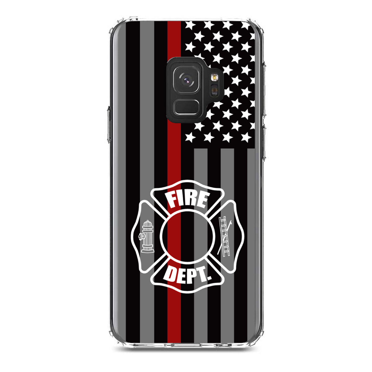 FD Thin Red Line Maltese Cross Clear Shockproof iPhone Case, view 19