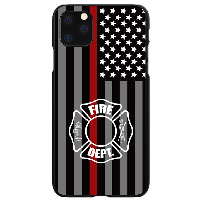 DistinctInk® Hard Plastic Snap-On Case for Apple iPhone or Samsung Galaxy - FD Thin Red Line