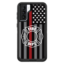 DistinctInk™ OtterBox Defender Series Case for Apple iPhone / Samsung Galaxy / Google Pixel - FD Thin Red Line