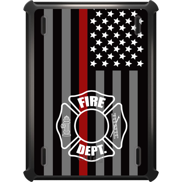 DistinctInk™ OtterBox Defender Series Case for Apple iPad / iPad Pro / iPad Air / iPad Mini - FD Thin Red Line