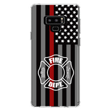 DistinctInk® Clear Shockproof Hybrid Case for Apple iPhone / Samsung Galaxy / Google Pixel - FD Thin Red Line Maltese Cross