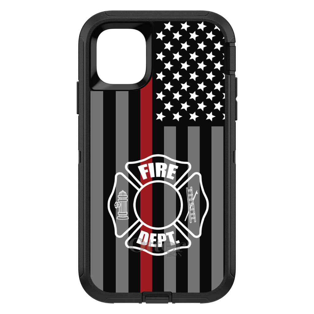 FD Thin Red Line OtterBox Defender Case for iPhone & Galaxy, view 2