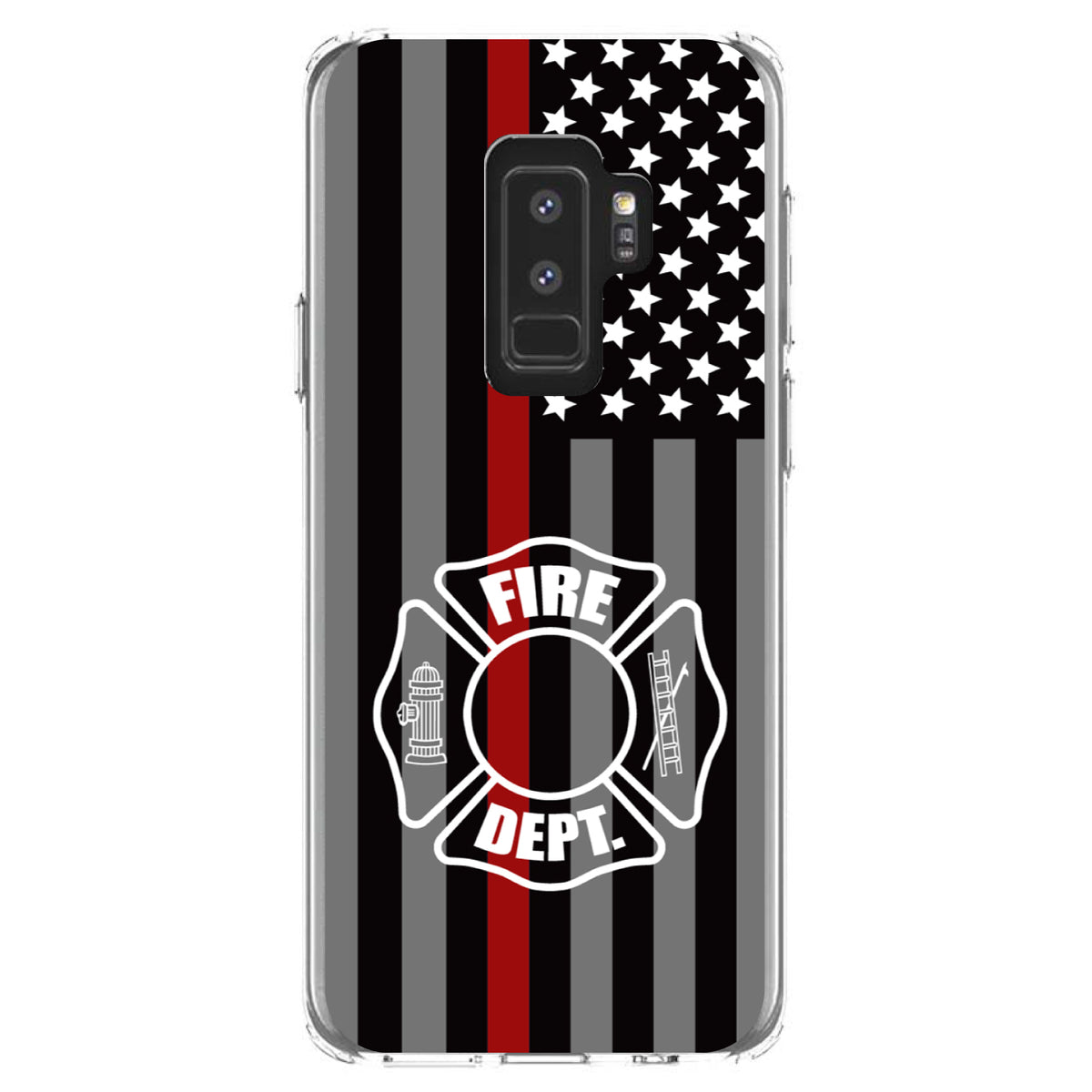FD Thin Red Line Maltese Cross Clear Shockproof iPhone Case, view 20