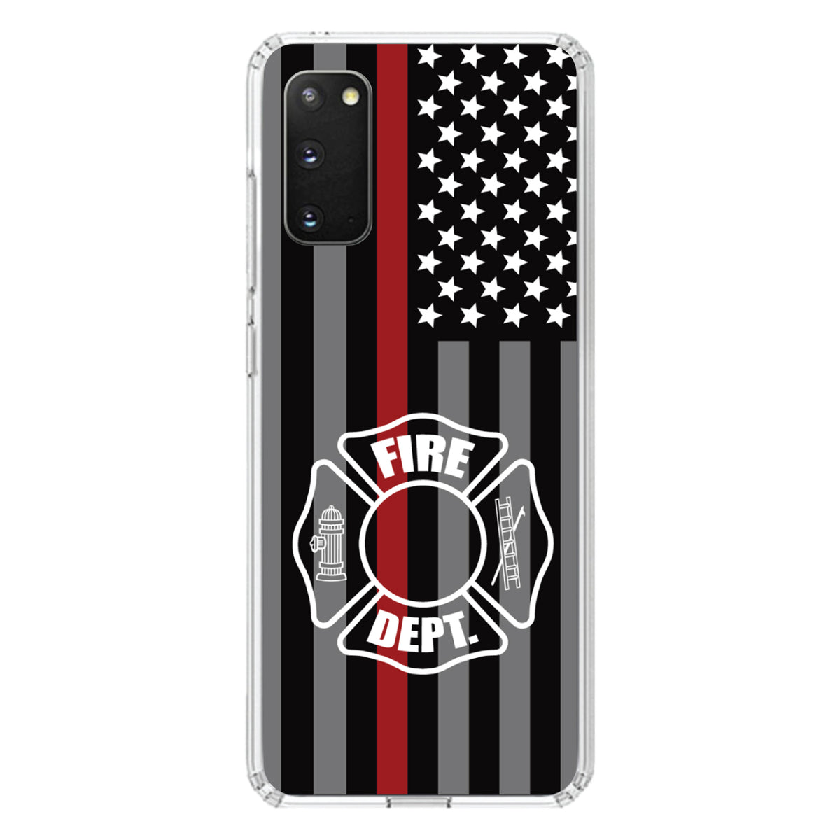 FD Thin Red Line Maltese Cross Clear Shockproof iPhone Case, view 13