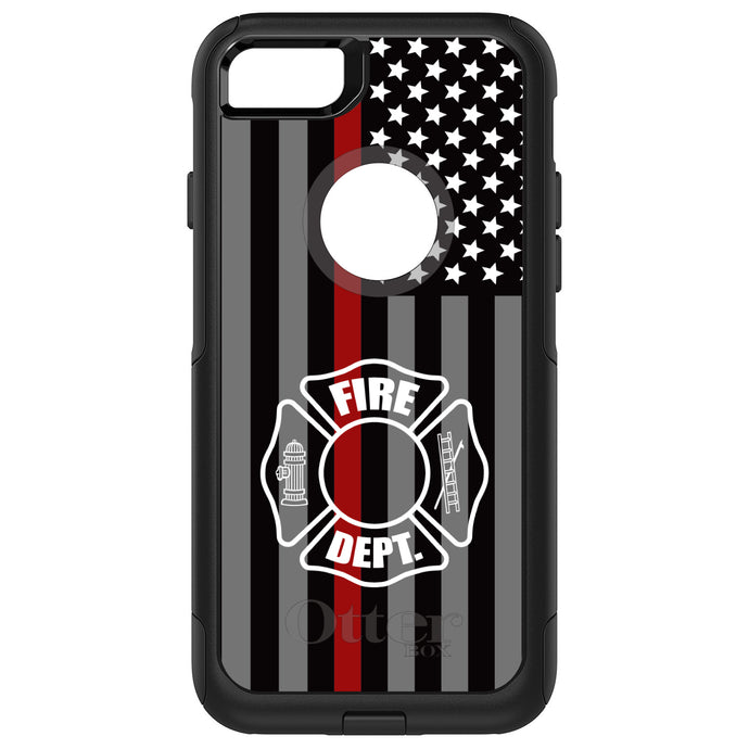 DistinctInk OtterBox Commuter Series Case for Apple iPhone or Samsung Galaxy - FD Thin Red Line