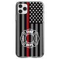 FD Thin Red Line Maltese Cross Clear Shockproof iPhone Case