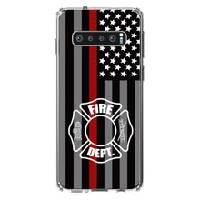 DistinctInk® Clear Shockproof Hybrid Case for Apple iPhone / Samsung Galaxy / Google Pixel - FD Thin Red Line Maltese Cross
