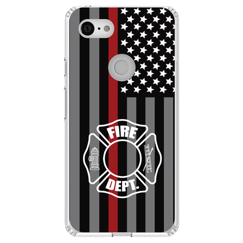 FD Thin Red Line Maltese Cross Clear Shockproof iPhone Case, view 21