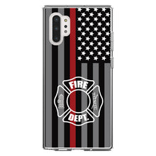 DistinctInk® Clear Shockproof Hybrid Case for Apple iPhone / Samsung Galaxy / Google Pixel - FD Thin Red Line Maltese Cross
