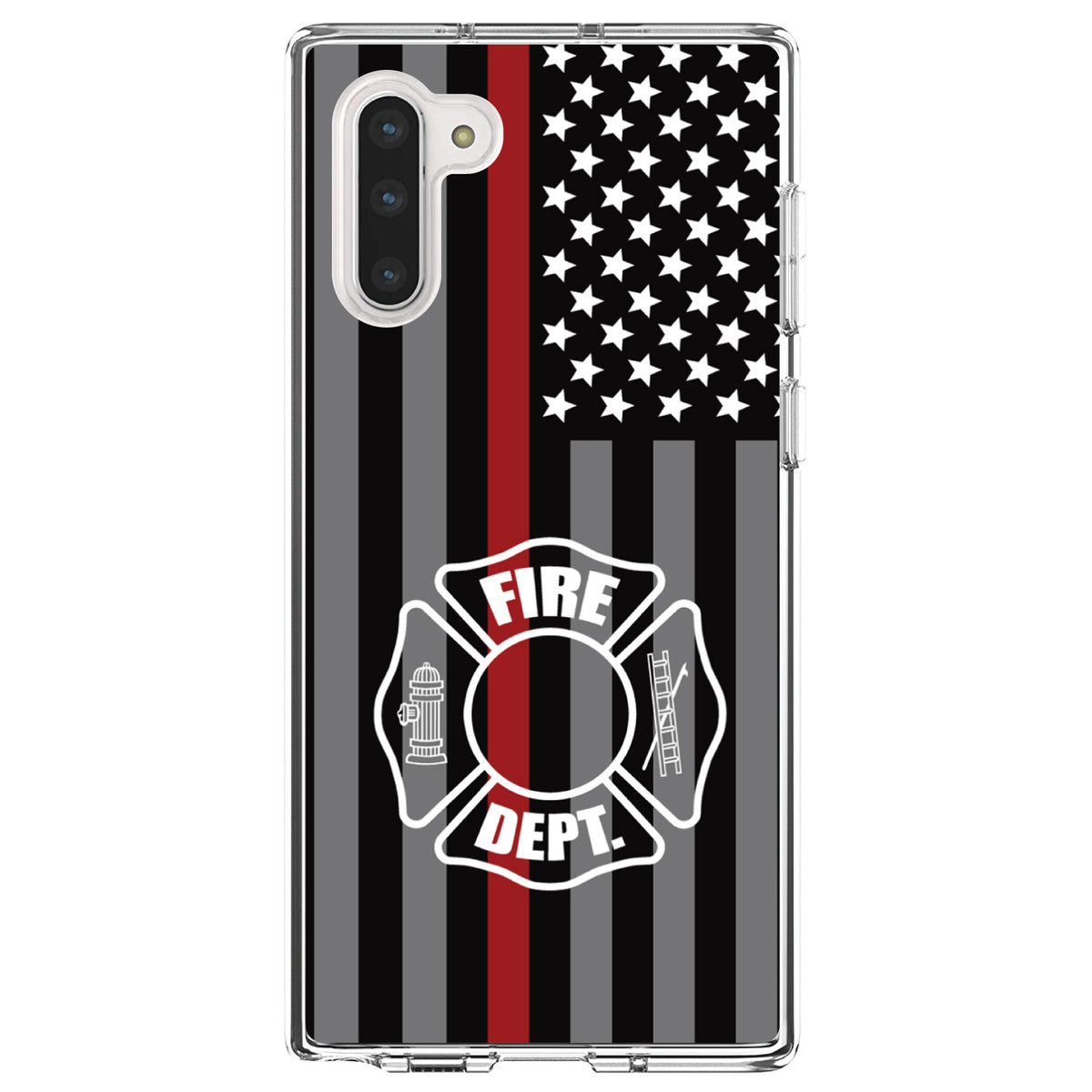 FD Thin Red Line Maltese Cross Clear Shockproof iPhone Case, view 9