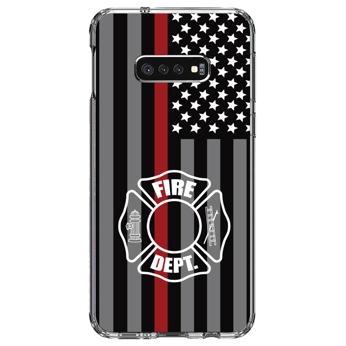 FD Thin Red Line Maltese Cross Clear Shockproof iPhone Case, view 18