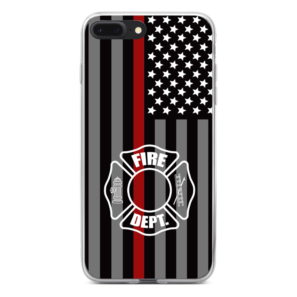 FD Thin Red Line Maltese Cross Clear Shockproof iPhone Case, view 6