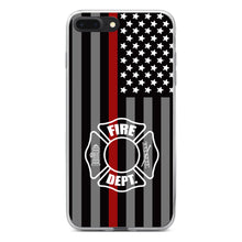 DistinctInk® Clear Shockproof Hybrid Case for Apple iPhone / Samsung Galaxy / Google Pixel - FD Thin Red Line Maltese Cross