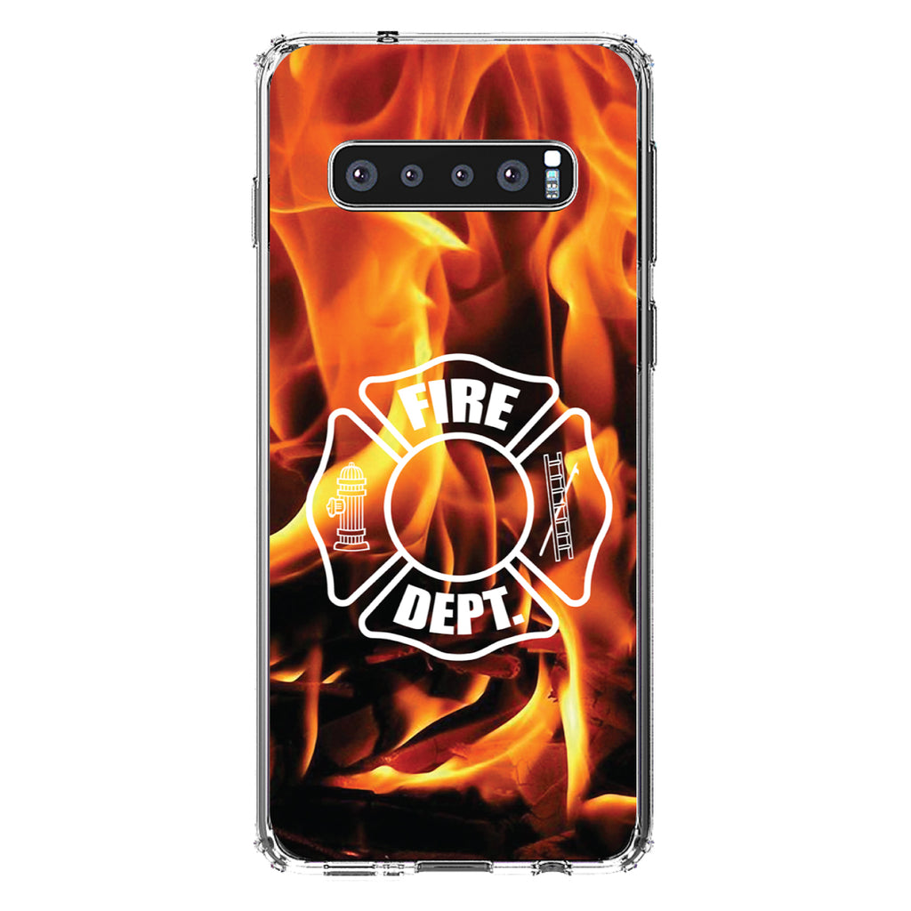 Flames Fire Department Maltese Cross Clear Shockproof iPhone Case, view 16