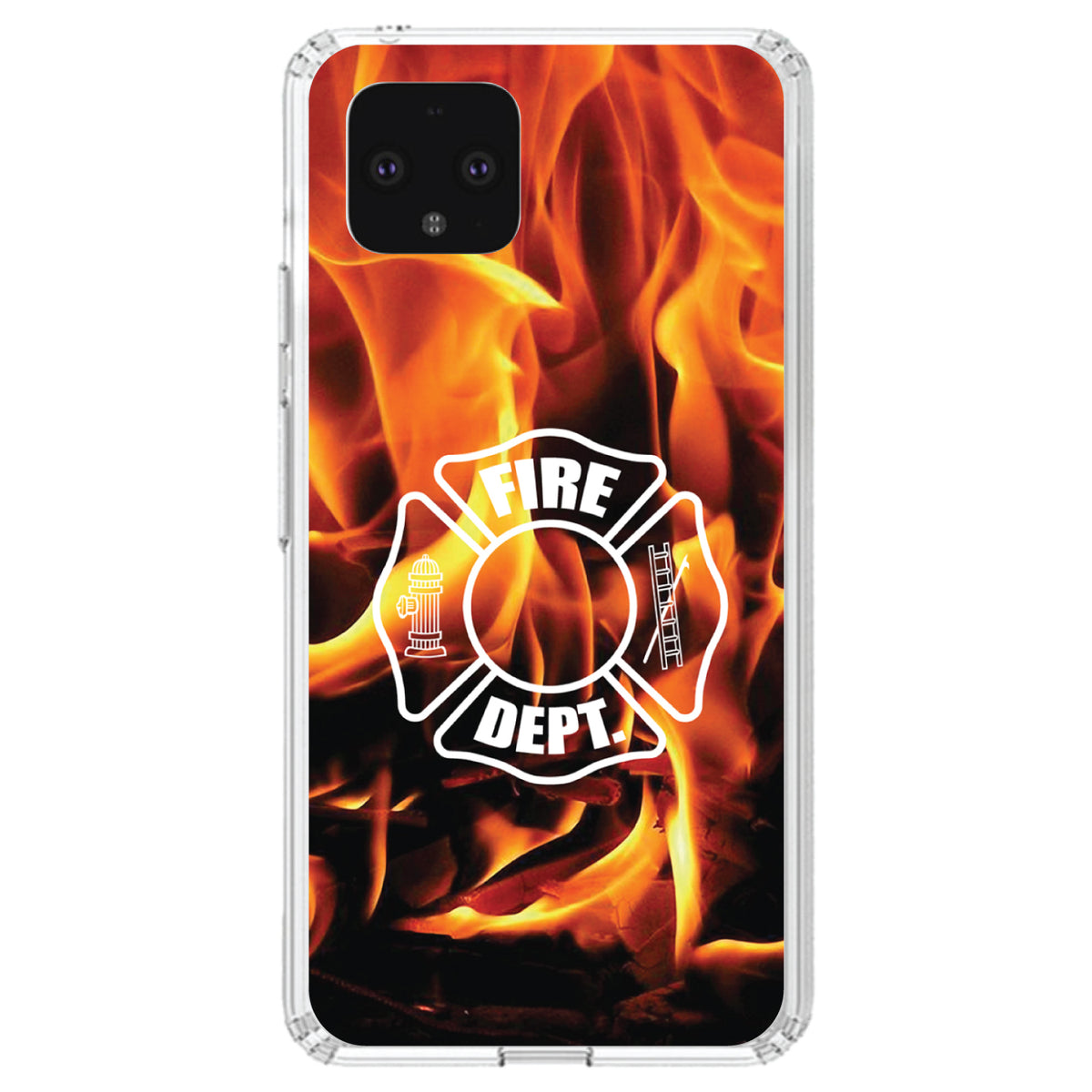 Flames Fire Department Maltese Cross Clear Shockproof iPhone Case, view 23