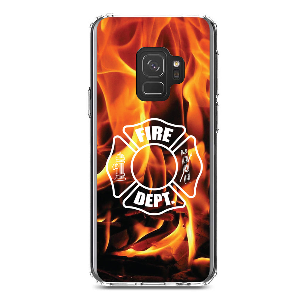 Flames Fire Department Maltese Cross Clear Shockproof iPhone Case, view 19