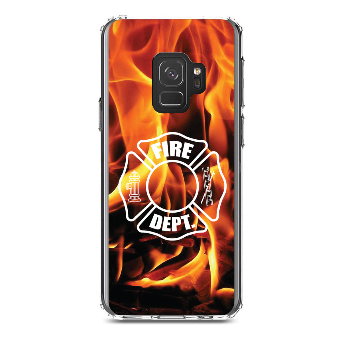 Flames Fire Department Maltese Cross Clear Shockproof iPhone Case, view 19