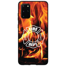DistinctInk® Hard Plastic Snap-On Case for Apple iPhone or Samsung Galaxy - Flames Fire Department