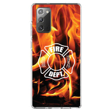 DistinctInk® Clear Shockproof Hybrid Case for Apple iPhone / Samsung Galaxy / Google Pixel - Flames Fire Department Maltese Cross