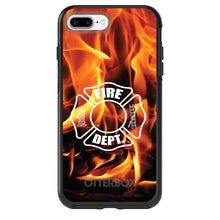 DistinctInk™ OtterBox Symmetry Series Case for Apple iPhone / Samsung Galaxy / Google Pixel - Flames Fire Department